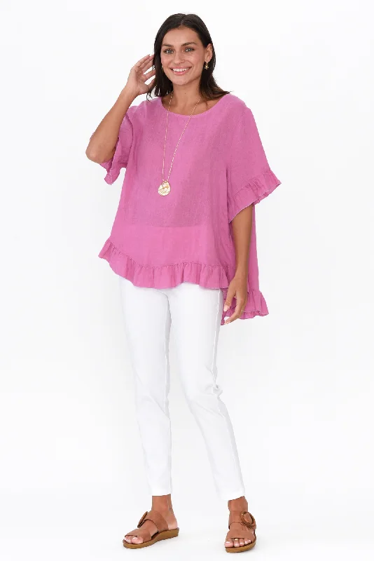 genevieve-pink-linen-frill-top