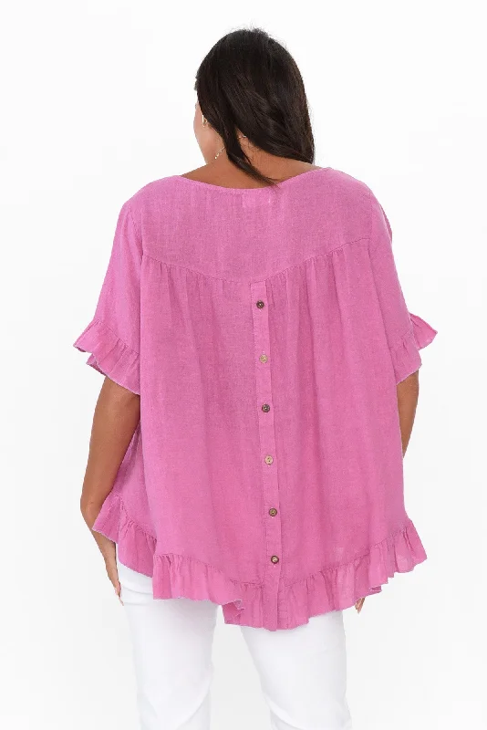 genevieve-pink-linen-frill-top