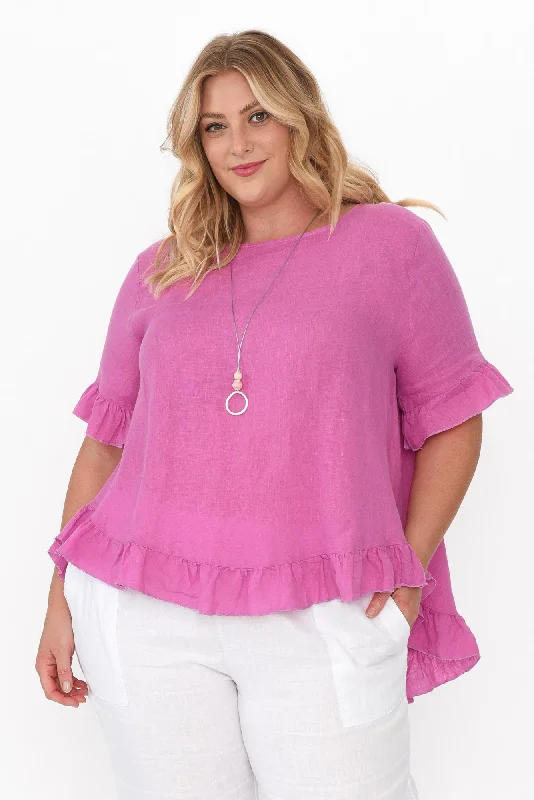 genevieve-pink-linen-frill-top