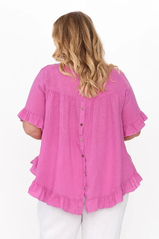 genevieve-pink-linen-frill-top