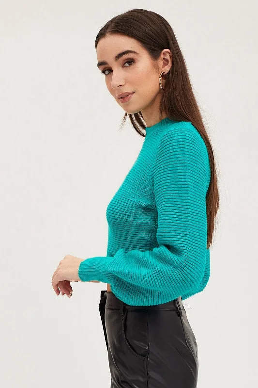 green-knit-top-long-sleeve-crop-round-neck-kn1575-12pb