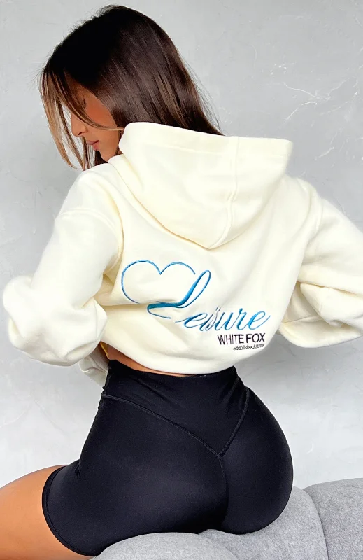 Heart's Not In It Oversized Hoodie Cream