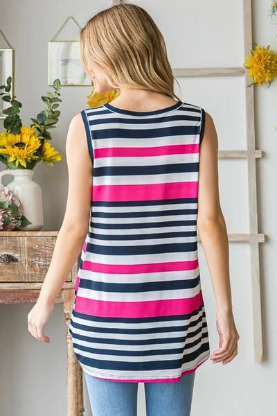 heimish-full-size-striped-twist-knot-round-neck-tank