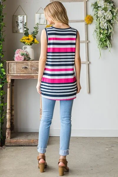 heimish-full-size-striped-twist-knot-round-neck-tank