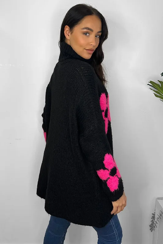 high-neck-super-soft-knit-floral-pattern-pullover