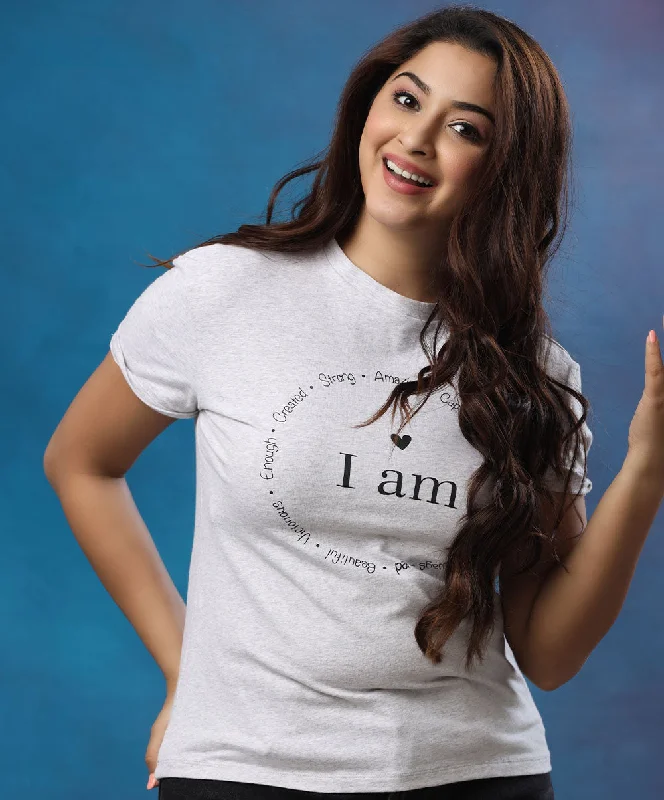 I Am Printed Crew Neck Tshirt