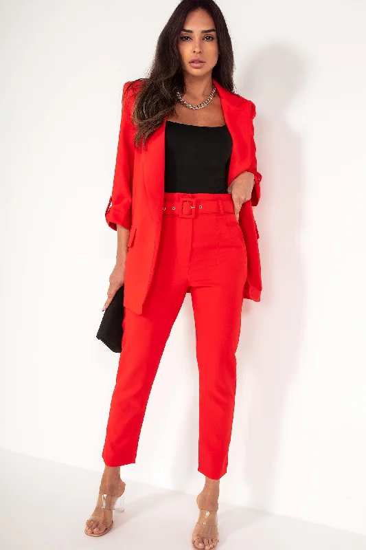 kaisley-red-padded-shoulder-blazer