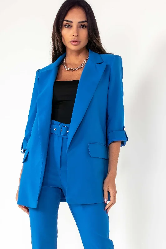 kaisley-royal-blue-padded-shoulder-blazer