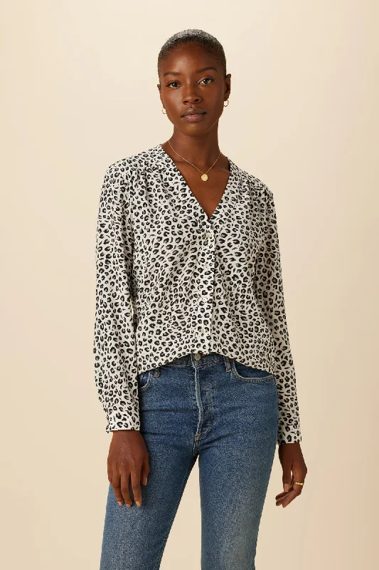 Kaya Washable Silk Blouse - Tiger Eye Silver - ReAmour