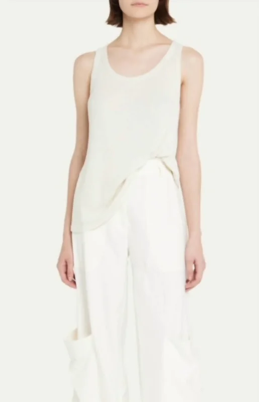 Lira Baggy Thermal Tank Top In Soft White