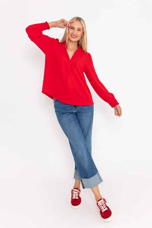 long-sleeve-collarless-top-in-red