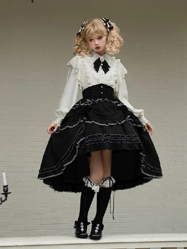 Letters from Unknown Star~Long Sleeve Winter Lolita Shirt Skirt Set