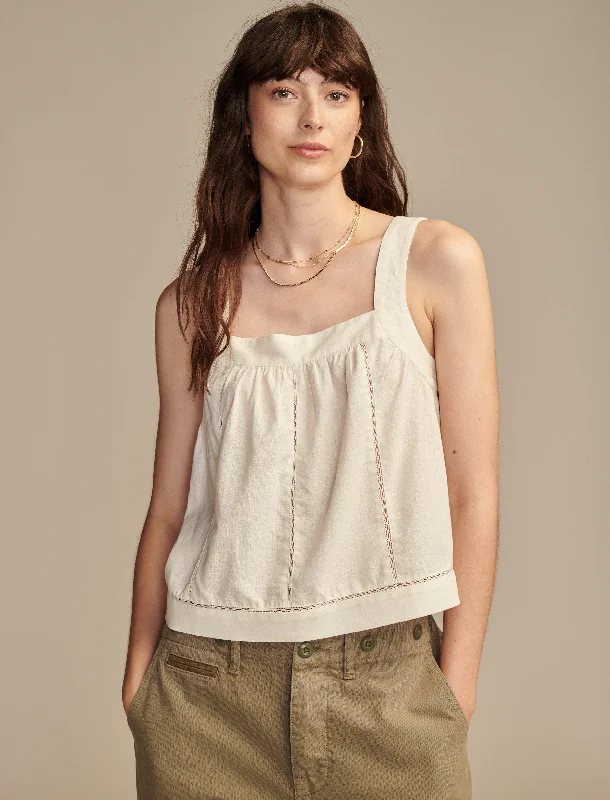 Lucky Brand Women's Hemp Lace Cami Top