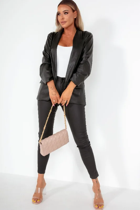 maria-black-faux-leather-blazer