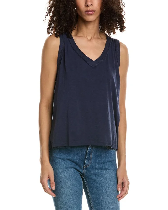 Michael Stars Dina Fabric Mix V-Neck Tank