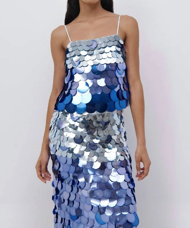 Nikky Ombre Sequin Camisole In Light Sky Multi