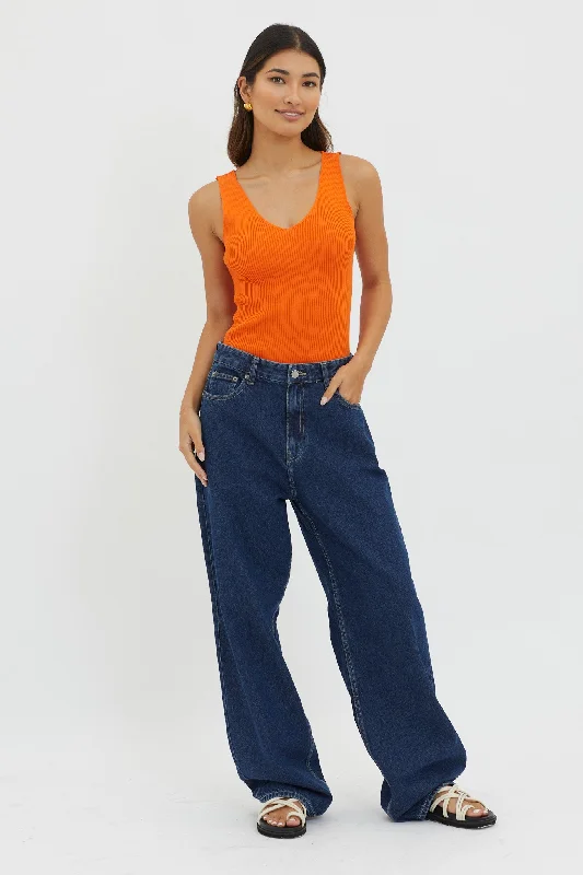 off-duty-v-neck-ribbed-knit-top-orange