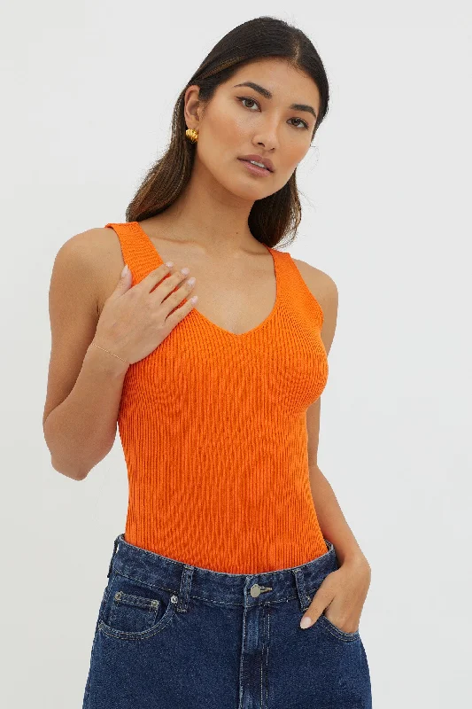 off-duty-v-neck-ribbed-knit-top-orange