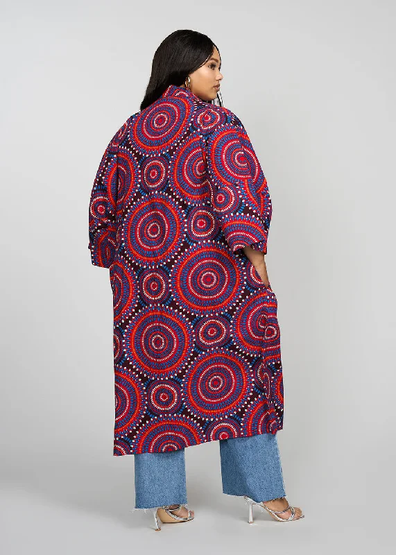 ondina-womens-african-print-kimono-red-indigo-circles