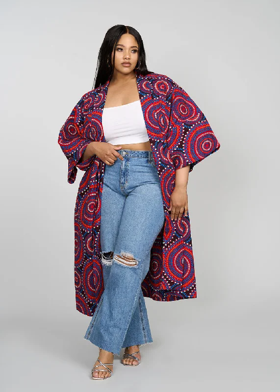 ondina-womens-african-print-kimono-red-indigo-circles