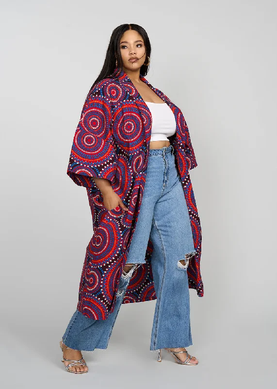 ondina-womens-african-print-kimono-red-indigo-circles