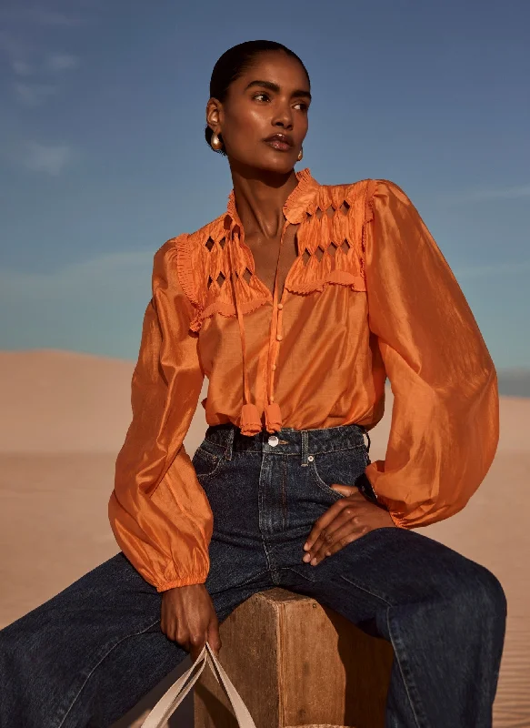 orange-textured-tie-blouse