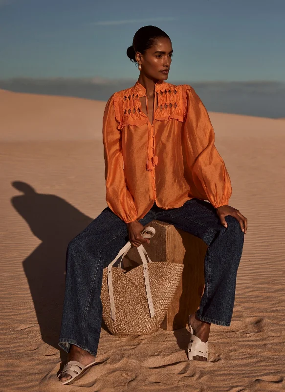 orange-textured-tie-blouse