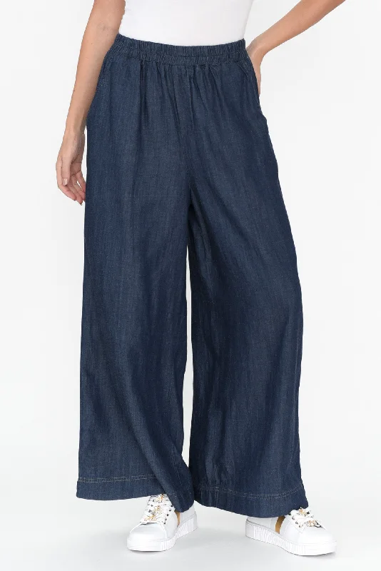 Orion Washed Navy Wide Leg Pants