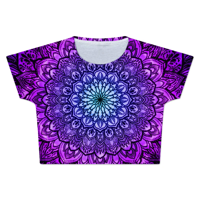 Ornate Mandala Purple Crop Tee