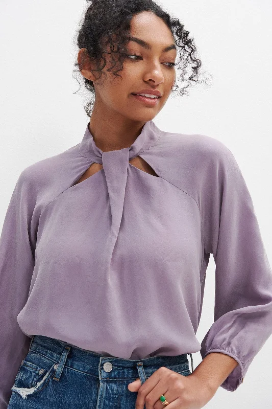 Papillon 3/4 Sleeve Blouse - Lilac - ReAmour