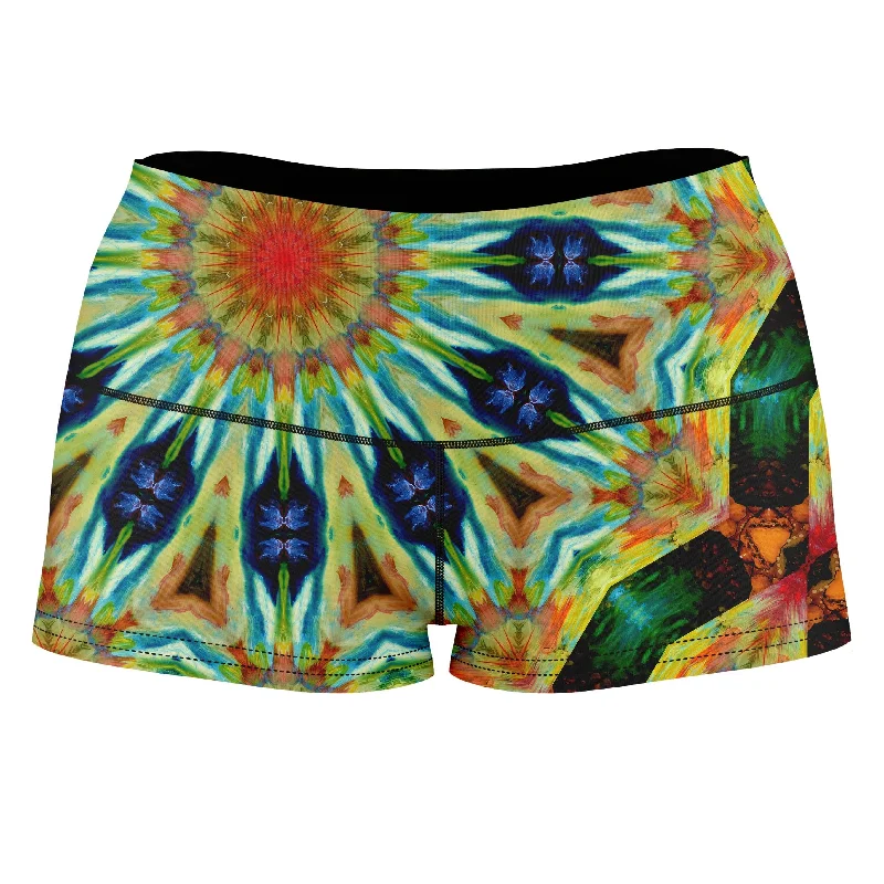 Peacock Spin High-Waisted Women's Shorts