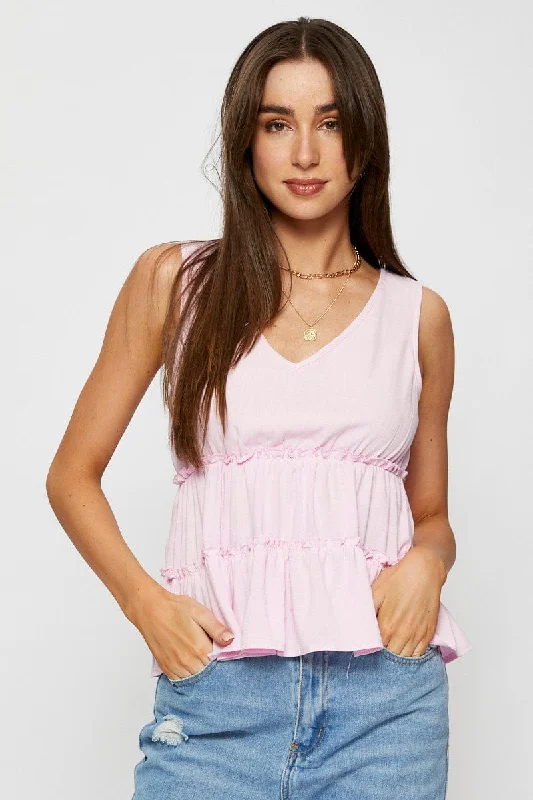 pink-peplum-blouse-sleeveless-v-neck-wc11084-30f