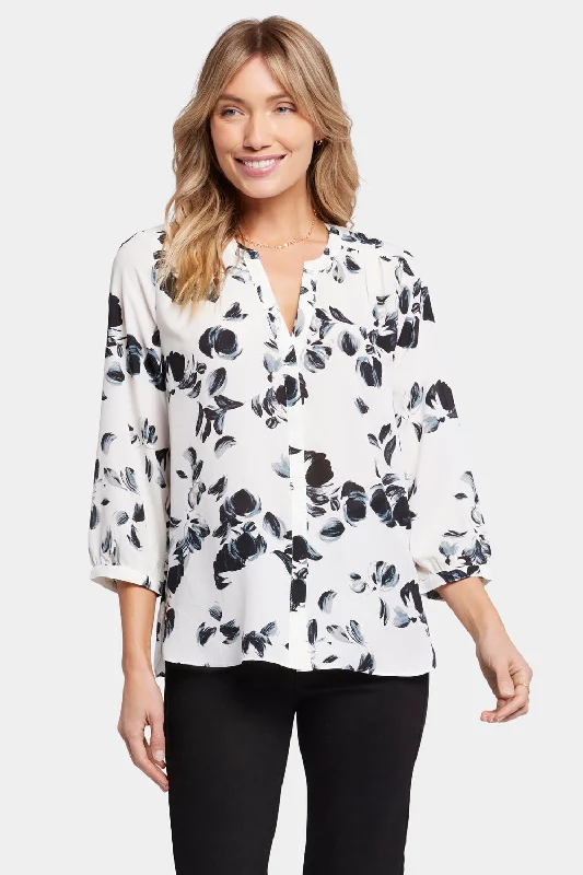 Pintuck Blouse - Lotus Leaf