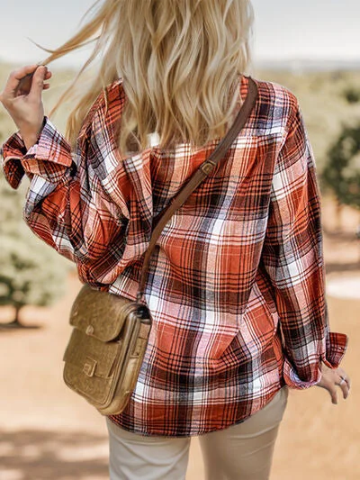 plaid-button-up-dropped-shoulder-shirt