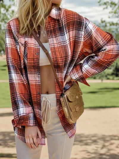 plaid-button-up-dropped-shoulder-shirt