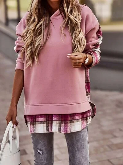 plaid-drawstring-dropped-shoulder-hoodie-1