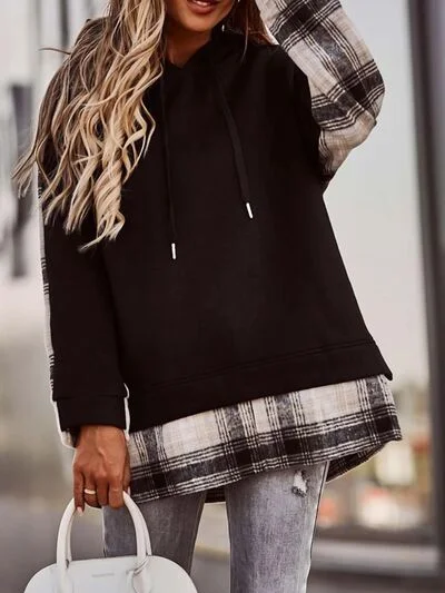 plaid-drawstring-dropped-shoulder-hoodie-1