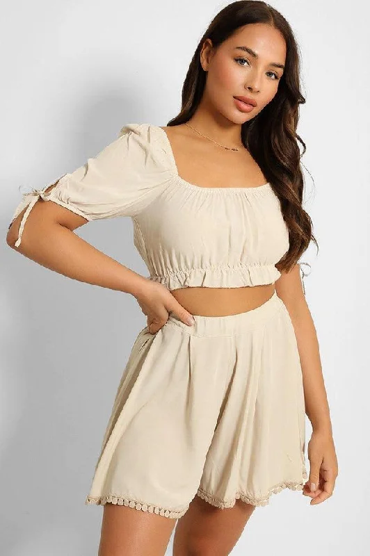 puff-sleeve-crop-top-and-pleated-shorts-set