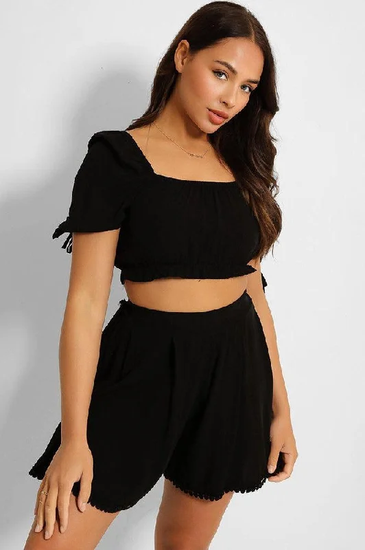 puff-sleeve-crop-top-and-pleated-shorts-set