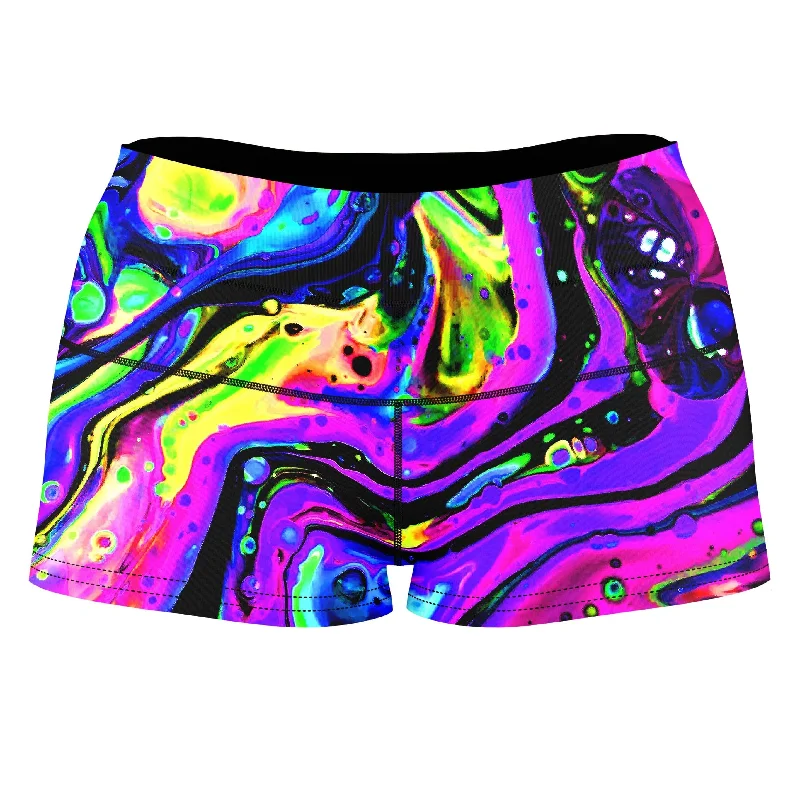 Purple Funk High-Waisted Women's Shorts