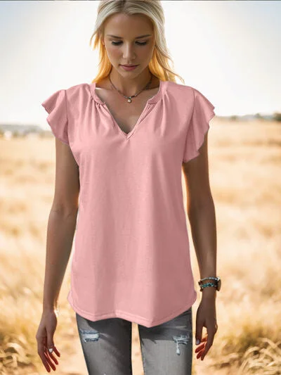 ruffled-notched-cap-sleeve-tank