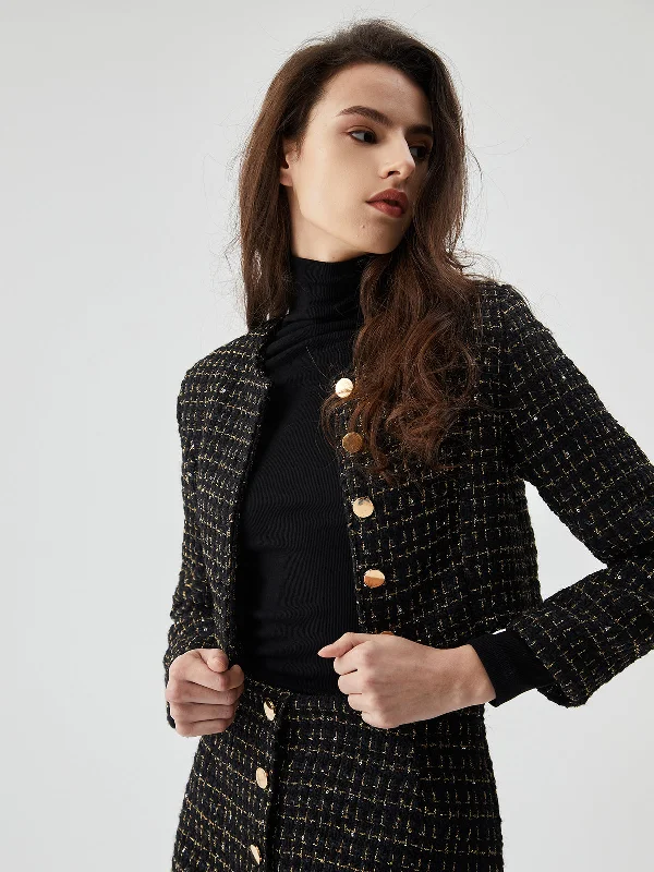 sequined-button-short-blazer