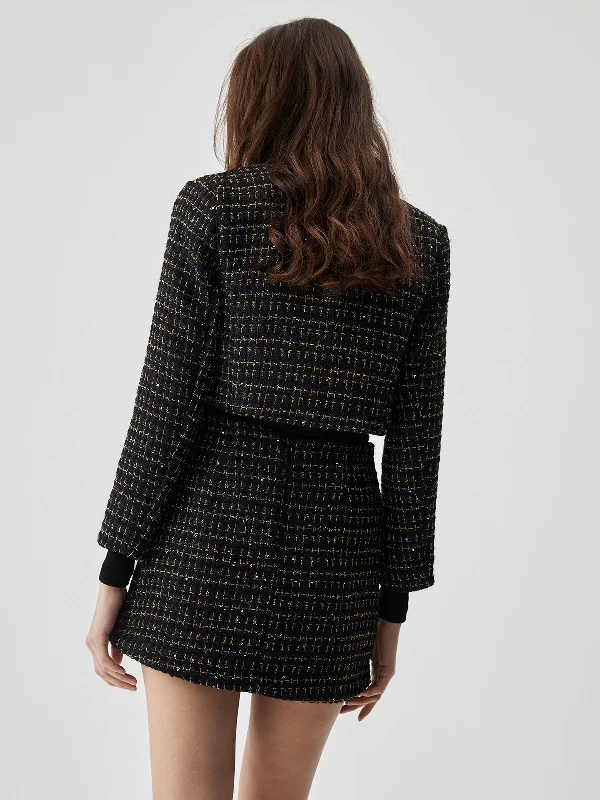 sequined-button-short-blazer