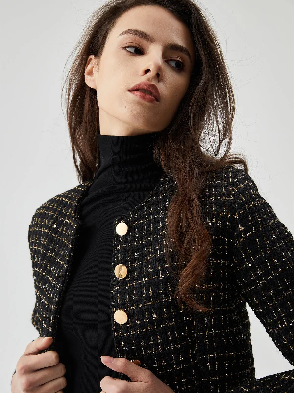 sequined-button-short-blazer