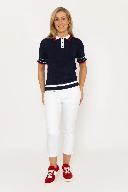 short-sleeve-pointelle-knit-with-contrast-collar