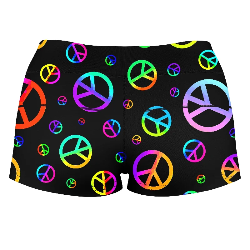 signs-of-peace-high-waisted-womens-shorts