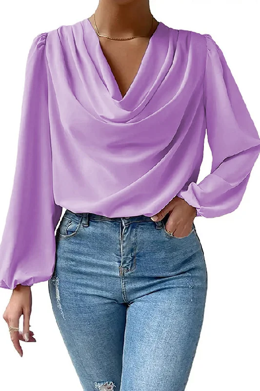 simple-and-beautiful-satin-v-neck-long-sleeved-shirt