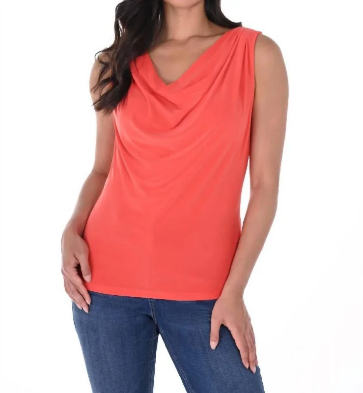 Sleeveless Top Tank In Orange