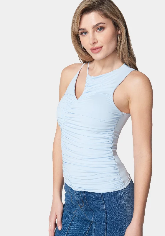 slit-front-ruched-top-chambray-blue