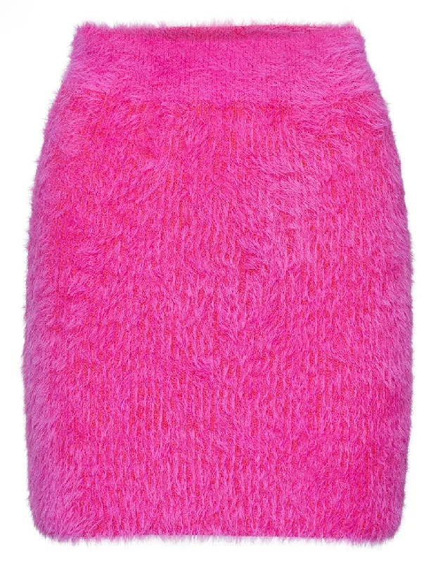 Wool Mix Fluffy Knit Skirt